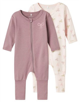 Natdragt Zip Pink - 2 Stk 